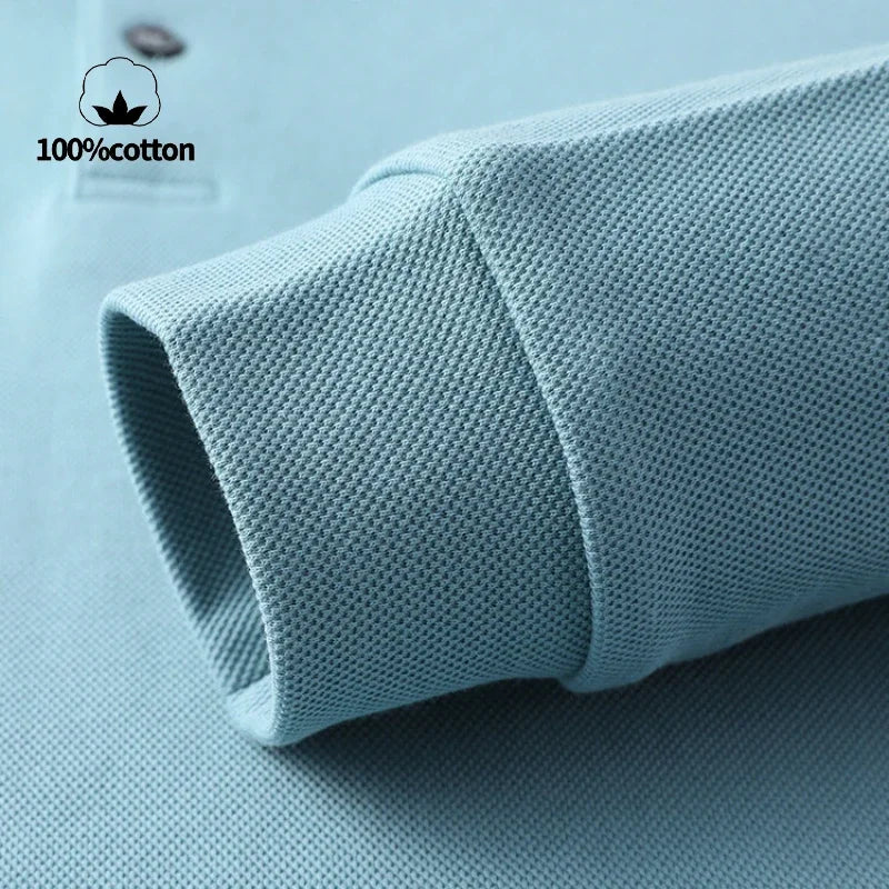 Polo homme à manches longues en coton premium – Élégance discrète et confort supérieur
