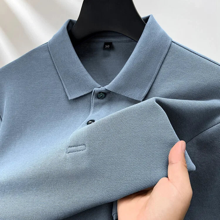 Polo homme à manches longues en coton premium – Élégance discrète et confort supérieur