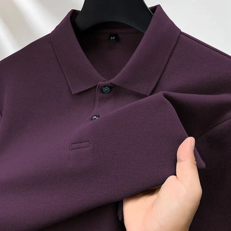 Polo homme à manches longues en coton premium – Élégance discrète et confort supérieur