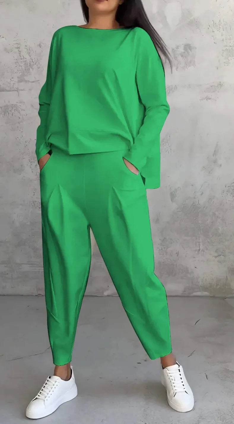 Ensemble Confort Moderne : Haut à manches longues + Pantalon
